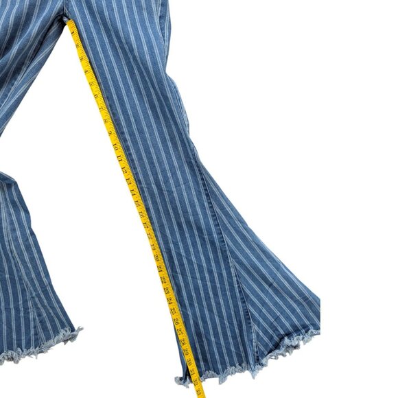 Show Me Your Mumu Berkeley Bells Fountain Jeans Womens Blue Stripe Flare Size 26 - Picture 9 of 11